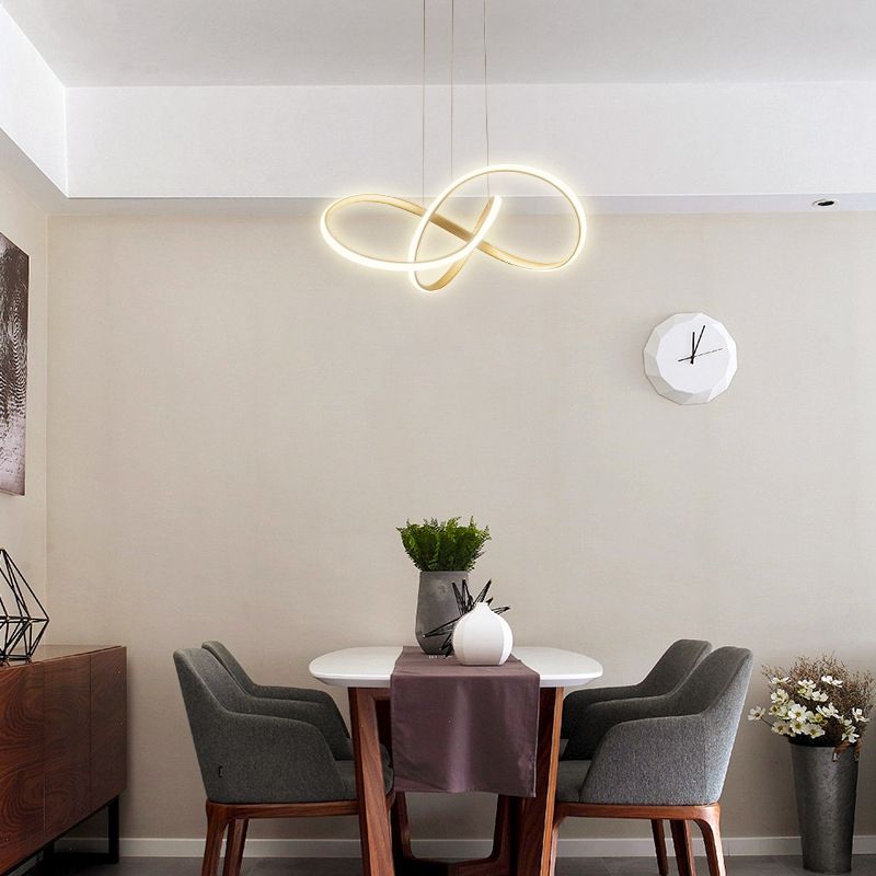 Gold Metal Hanging Pendant Lights Contemporary Hanging Lamps for Dining Room