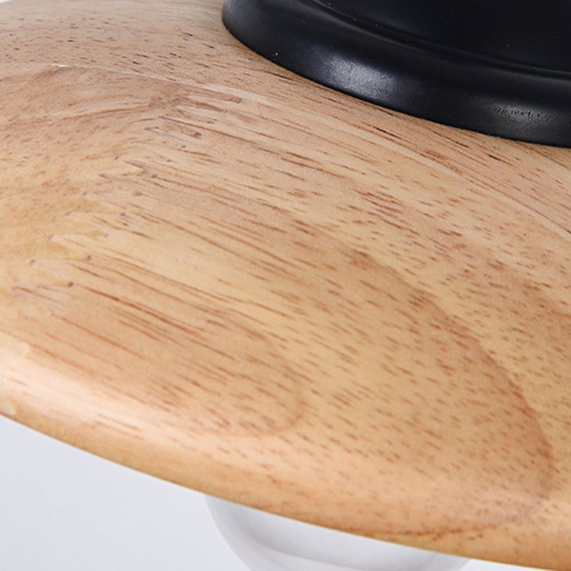 Modern Wooden Wall Lamp 1-Light Wall Light Sconce for Bedroom