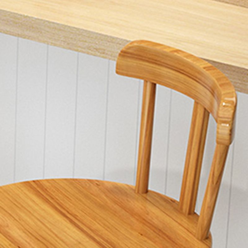 Solid Wood Footrest Counter Stool Modern Bar Stool with Low Back