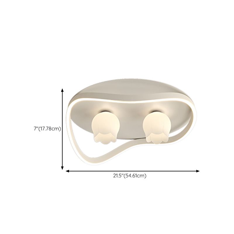 LED Modern Metal Flush Mount Linear Shape Ceiling Light with Plastic Shade for Living Room