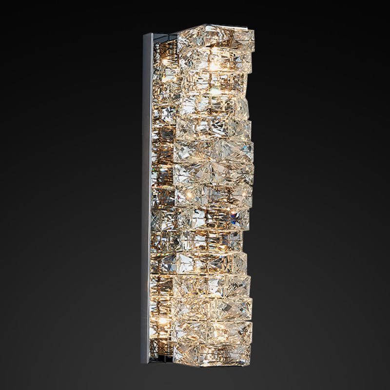 Luz de pared de la pared de cristal posmoderna apliques de pared led geométrica para sala de estar
