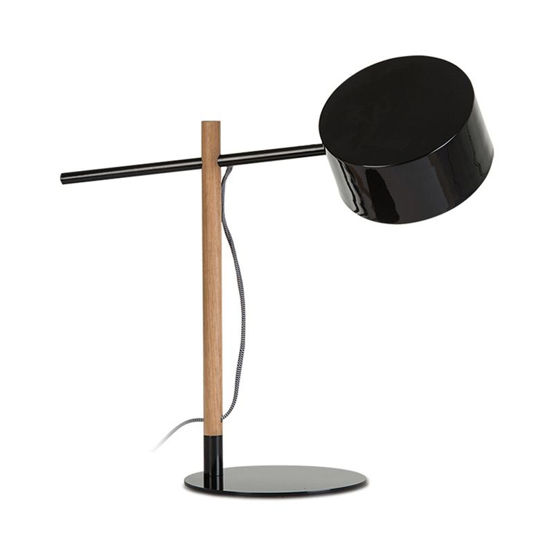 Drum Shade Desk Lamp Contemporary Style Steel 1 Light Red/White Reading Book Light for Study Room