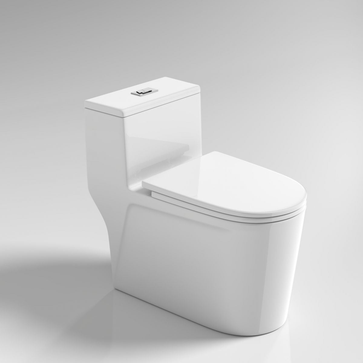 Modern Skirted Flush Toilet Ceramic Elong Floor Mount One-Piece Toilet