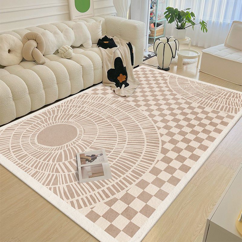 Simplicity Carpet Modern Area Rug Polyester Stain Resistant Area Rug for Living Room