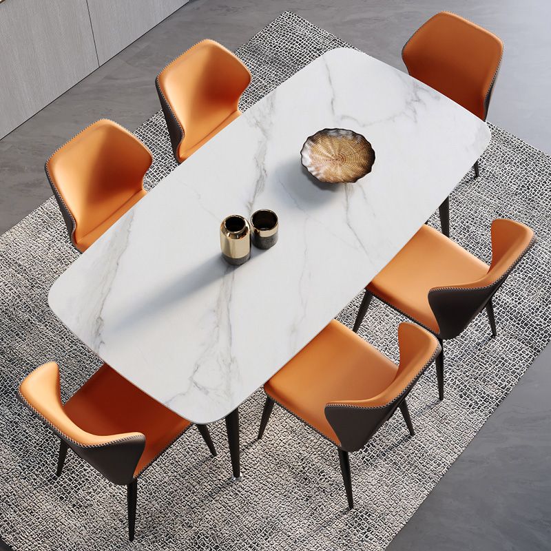 Silla de comedor de metal de estilo contemporáneo, silla lateral sin brazos con respaldo lateral para cocina