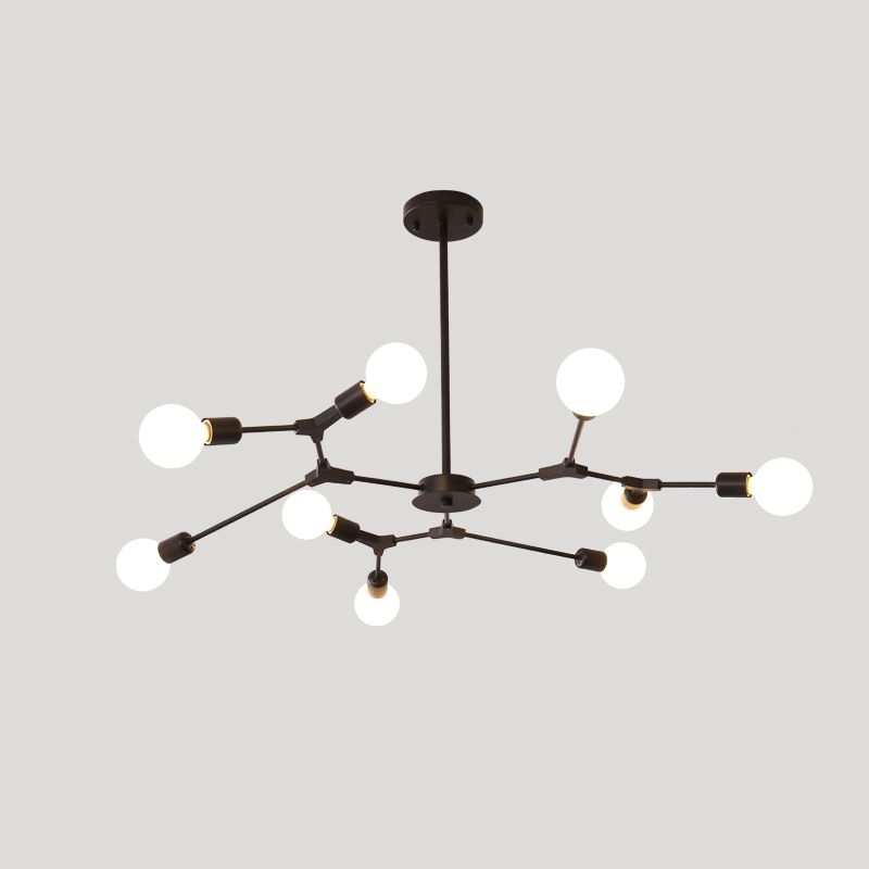 Industrieel multi -light kroonluchter verstelbaar metaalhanglicht voor woonkamer