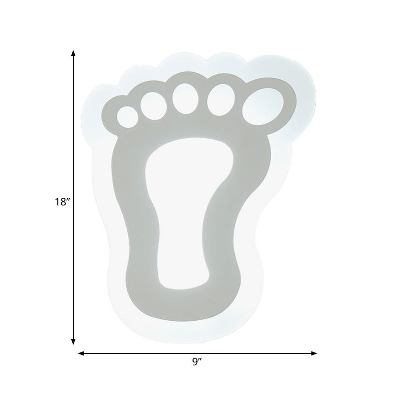 Flat Cartoon Shape Wall Light Modern Stylish Acrylic LED Wall Lamp in White for Stair