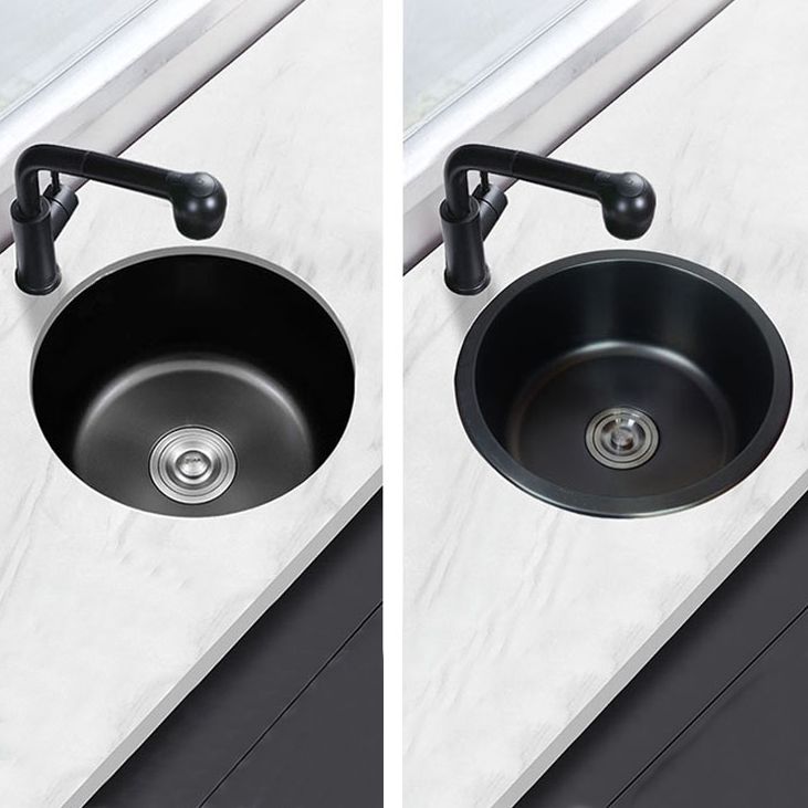 Contemporary Style Kitchen Sink Stainless Steel Round Drop-In Kitchen Sink