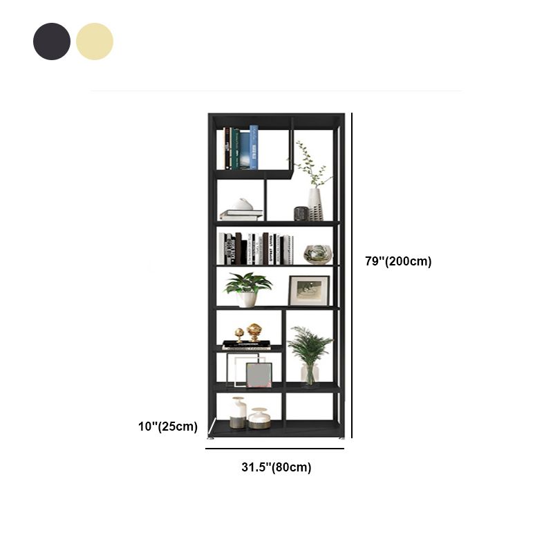 Geometric Metal Shelf Bookcase Glam Vertical Open Book Shelf