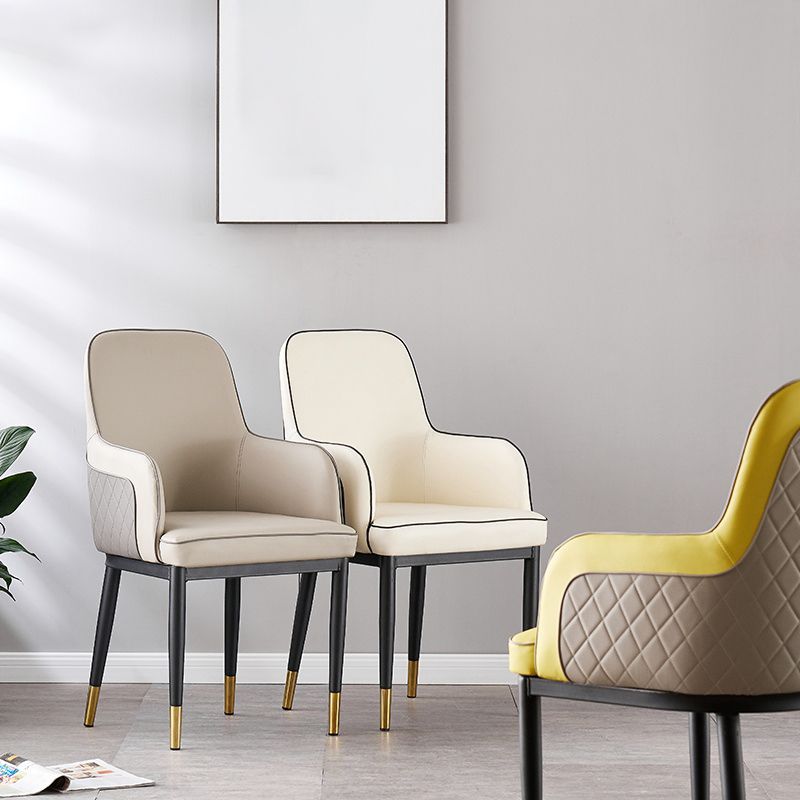 Silla auxiliar de comedor de estilo moderno Sillón de cocina con patas de metal