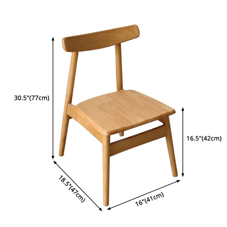 Modern Style Solid Wood Chairs Kitchen Dining Open Back Side Chair Set