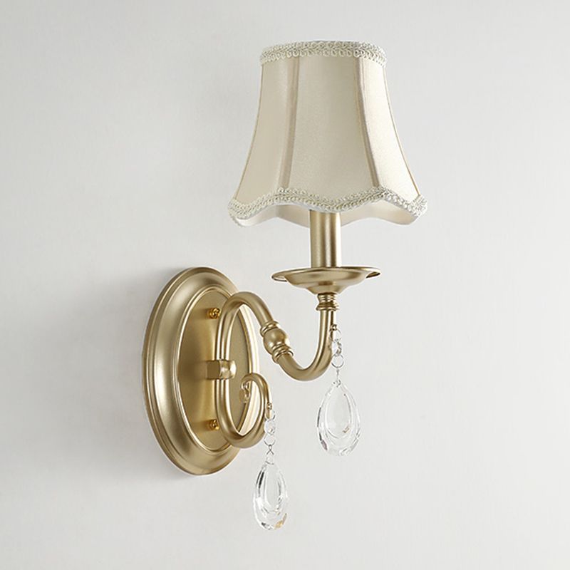 Nordic Style Crystal Vanity Light Fabric Shade Vanity Lamp for Shower Room