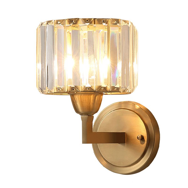 Simpuco 1 Light Sconce Drum Sconce Aibrice Aibring Sconce Aibring Aibrice con crystal Shade