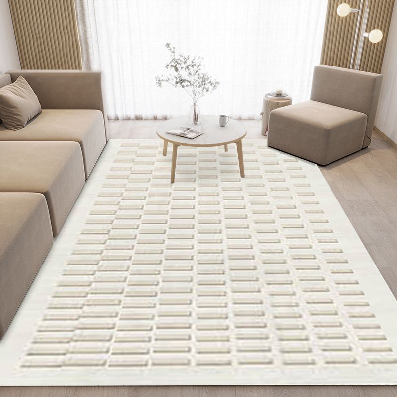 Apricot Casual Rug Polyester Print Rug Stain Resistant Rug for Drawing Room