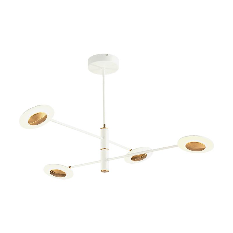 Lámpara de lámpara de discos de múltiples niveles metal y acrílico posmoderno 4/6/8 luces negras/blancas luz colgante para comedor