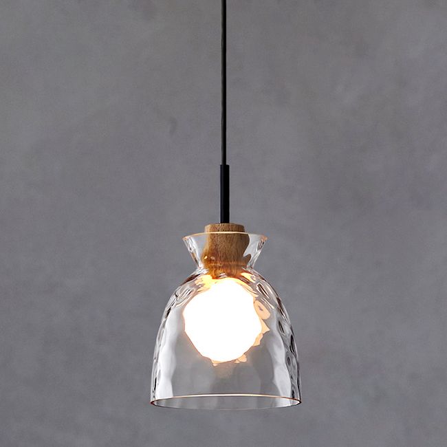 1-Light Geometric Shape Hanging Light Nordic Style Pendant Lamp with Clear Glass Shade