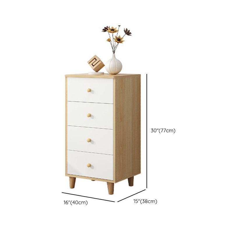 Contemporary Bedroom Storage Chest Engineered Wood Chest with Drawers