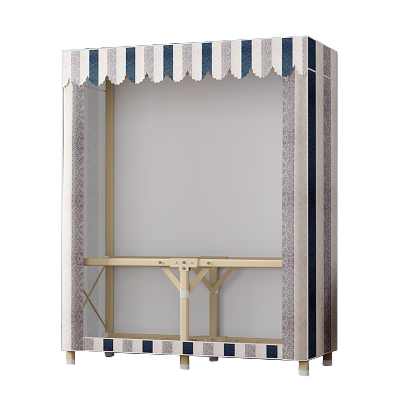 Gold Steel Frame Wardrobe Armoire Contemporary Style Wardrobe for Bedroom