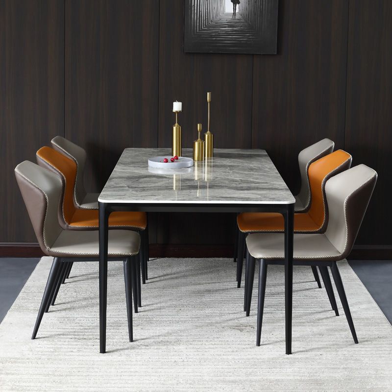 Modern Sintered Stone Dining Rectangle Table Set 1/4/6/7/9 Pieces Dining Set