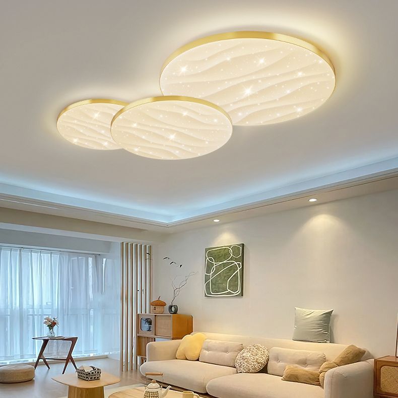 Contemporary Flush Mount 3-Light Ceiling Mounted Fixture with Acrylic for Living Room