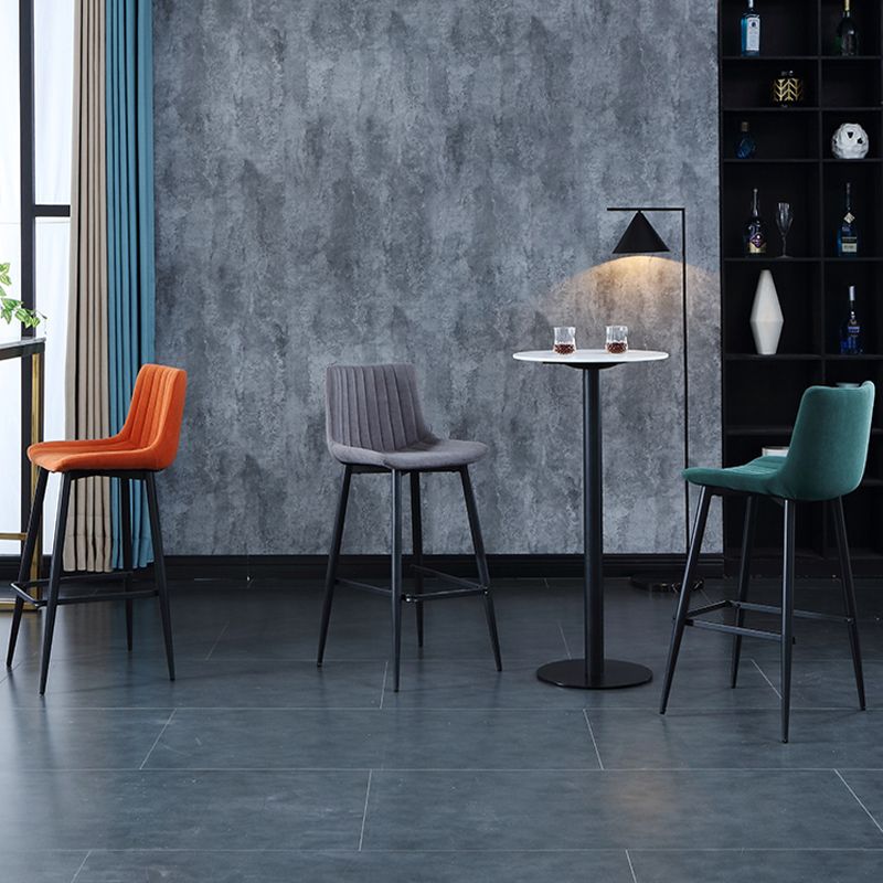 Modern Velvet Bar Stool Backrest Counter Stool for Dining Room