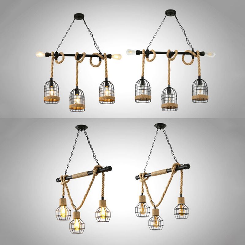 Industrial Island Light Minimalist Hanging Lighting Fixture for Dining Room