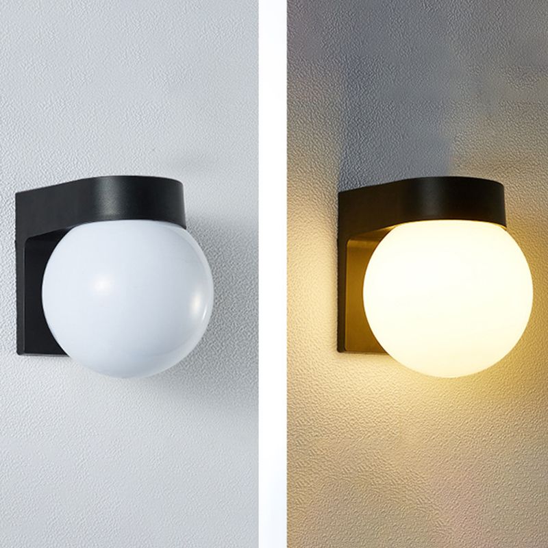 Kugelwandbeleuchtung moderner Milch weiß weißes Glas 1 leichte Leuchtenlampe für Outdoor
