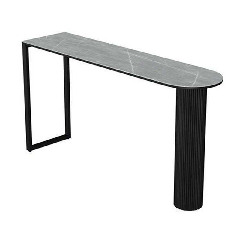 Rectangle Stone Bar Dining Table Bar Height Metal Base Bar Table
