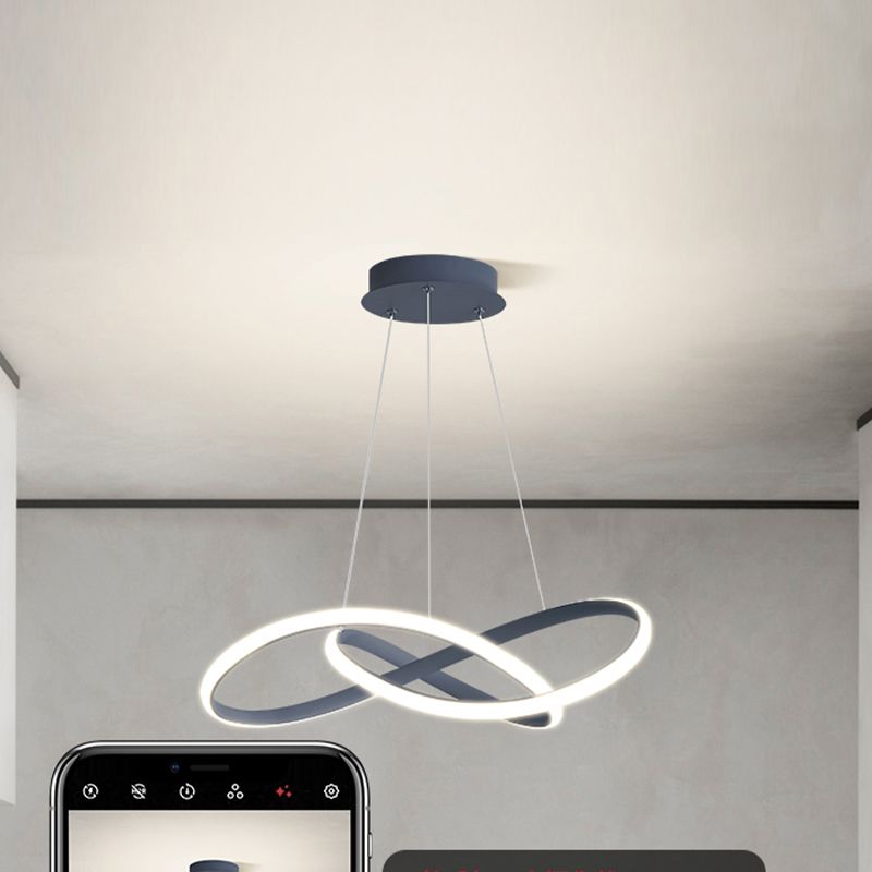 Linear Shape Chandelier Lamp Modern Single Light LED Hanging Light for Bedroom