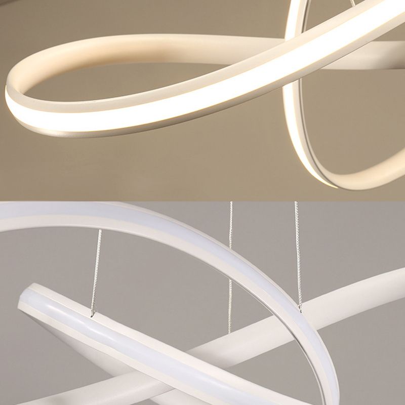 Aluminium verstelbare LED -kroonluchter in moderne singular style silica gel lineair hanglampje voor woonkamer