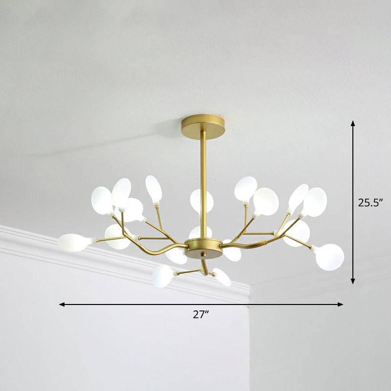Gold Finish Firefly Hanging Lamp Modern Acrylic Chandelier Light Fixture for Living Room