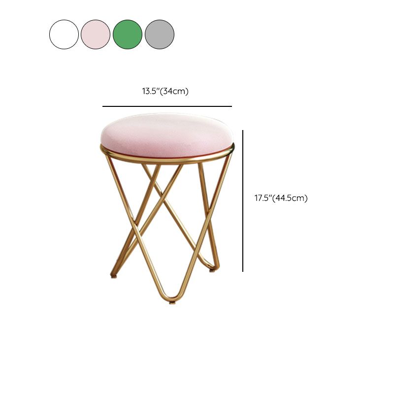 Solid Color Fabric Standard Stool Modern Style Simple Round Cushion Stool