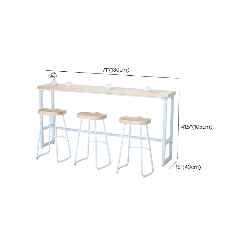 Modern Bar-height Table Solid Wood Top Bar Table for Dining Room