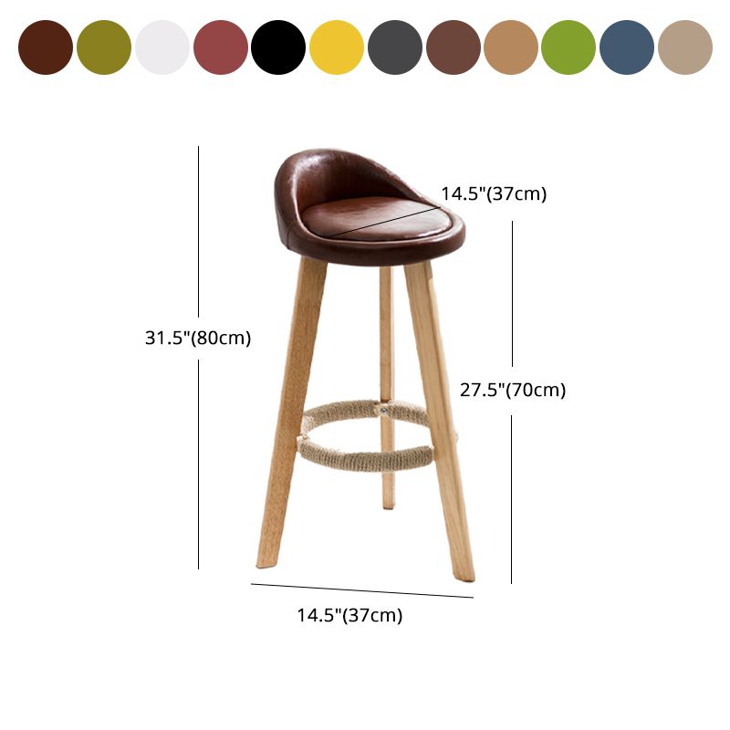 Taburete moderno sin brazos para mostrador, taburete de bar de cocina de madera con Pedal