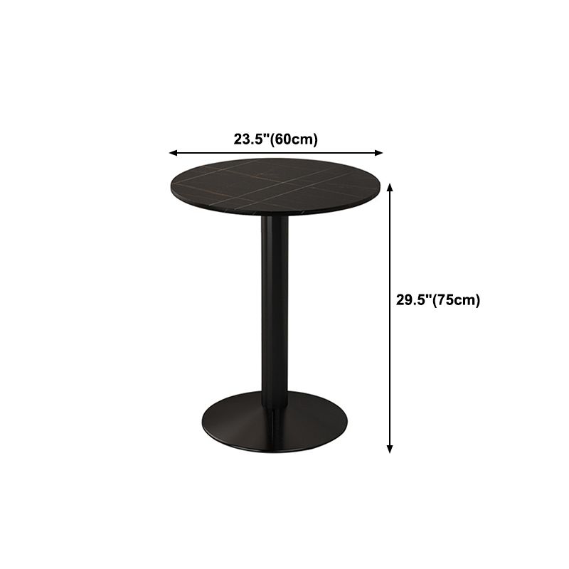 Industrial Iron Dining Table Stone Dining Furniture with Metal Base