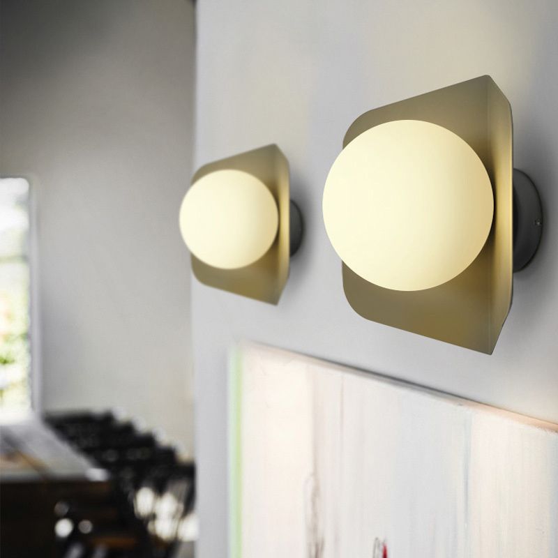 Metal colorido de lámpara de montura de montaje de montaje tono de vidrio 1 lámpara de pared de macarrón ligero apliques