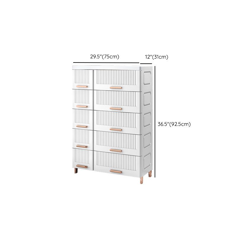 Ultra Modern Plastic Vertical Kids Nightstand with Drawers for Bedroom