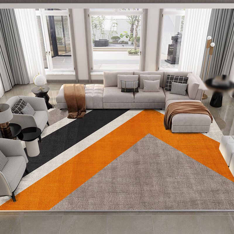 Luxury Geometric Print Carpet Polyester Indoor Rug Non-Slip Backing Area Carpet for Living Room