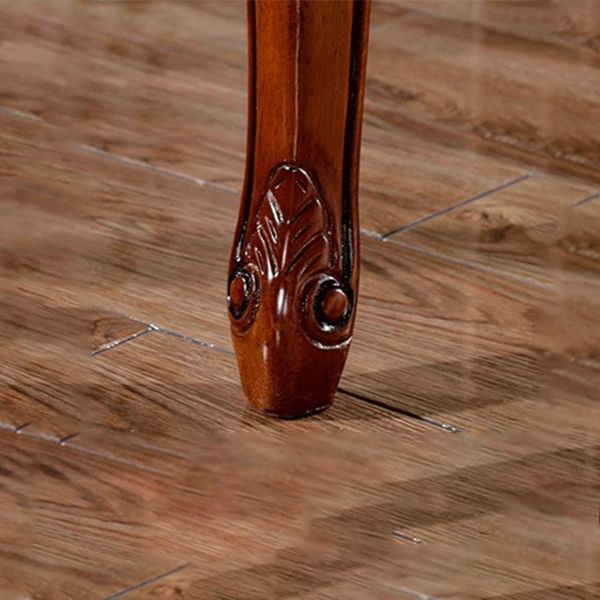 Sillas de comedor victorianas sin brazos de cuero, sillas laterales tapizadas (juego de 2)