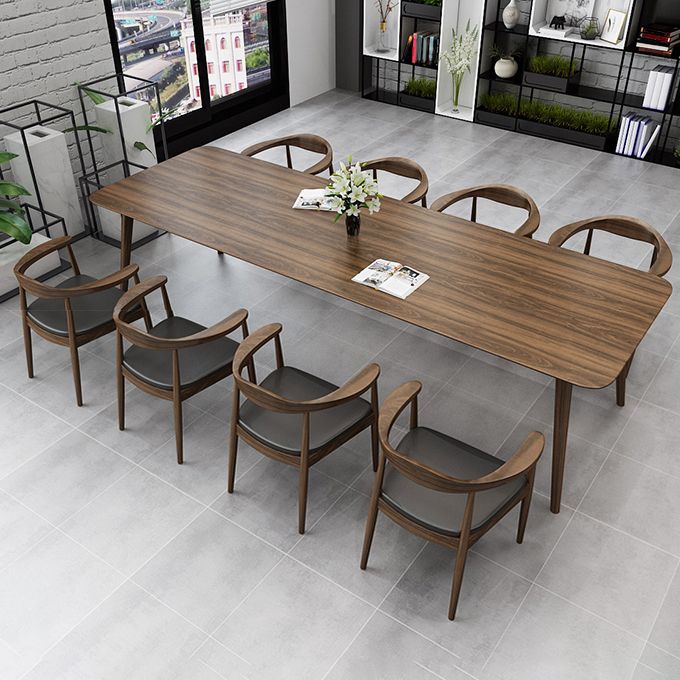 Solid Wood Contemporary Dining Table Rectangle Table with 4 Legs