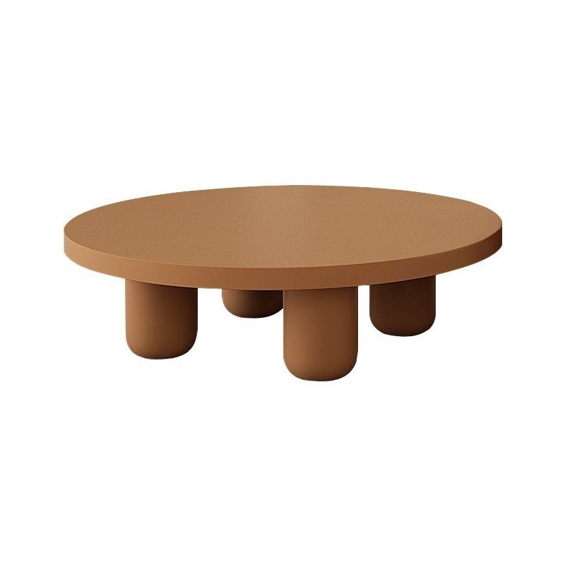 Solid Wood Coffee Table Minimalist Coffee Table with Round Top for Living Room