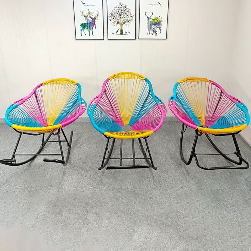 Iron Base Modern Recliner Rocking Chair Leisure Lazy Chair for Balcony Garden
