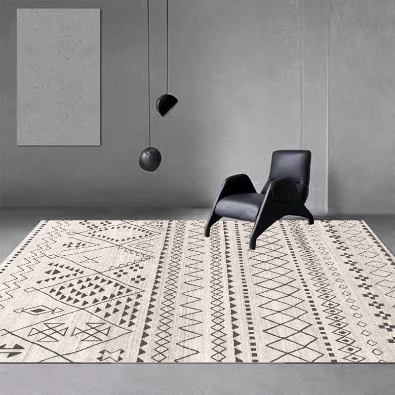 Bohemian Home Decor Carpet Eclectic Tribal Pattern Rug PVC Area Rug with Non-Slip Backing