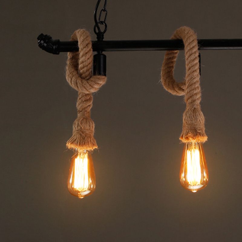 Industrial Style Linear Shape Island Light Metal Chandelier Lamp for Dining Room