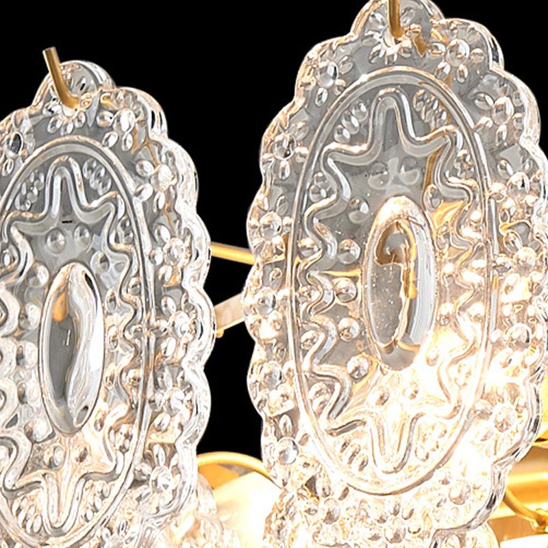 American Style Hanging Chandelier Metal Glass Chandelier in Gold for Hotel Restaurant