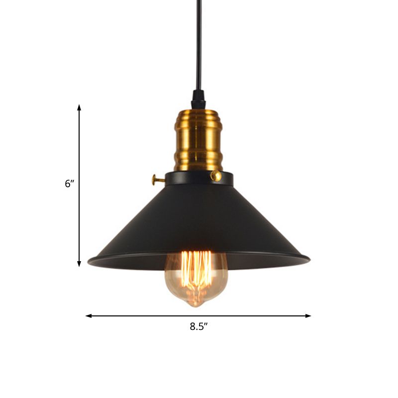 Ombra conica a sospensione Illuminazione a sospensione in stile loft metallo 1 luce in ottone appesa al soffitto, 1/2/3 pacchetto
