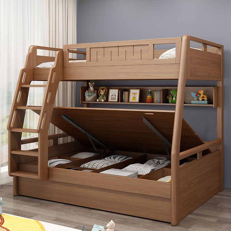 Modern Mattress Included Bunk Bed Solid Wood Bed with Headboard