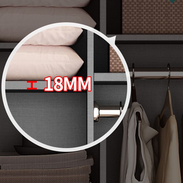 Contemporary Style Wardrobe Armoire Engineered Wood Wardrobe Cabinet for Bedroom