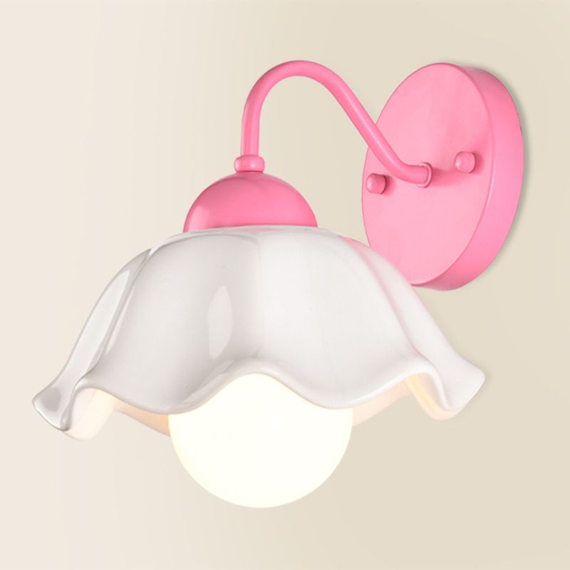 Luz de plataforma acampanada Cerámica de estilo pastoral americano 1 apliques de luz