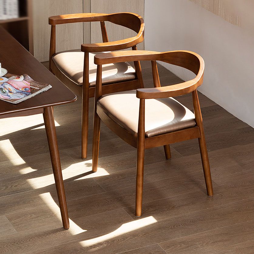 Modern Style Arm Chair Solid Wood Open Back Indoor Dining Chair